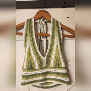 Y2K Hollister Halter Knit Top. Size M. Open Back. True Y2K